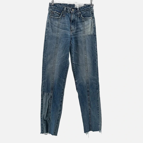AG Adriano Goldschmied The Phoebe Vintage High Waisted Tapered leg Jeans - Sz 24 - Picture 2 of 9